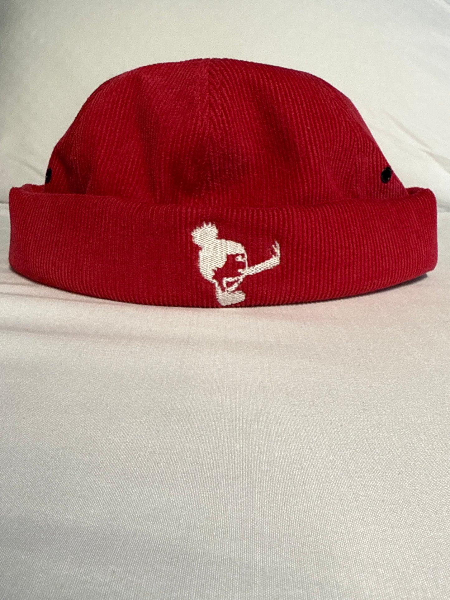 Red Corduroy Brimless Hat