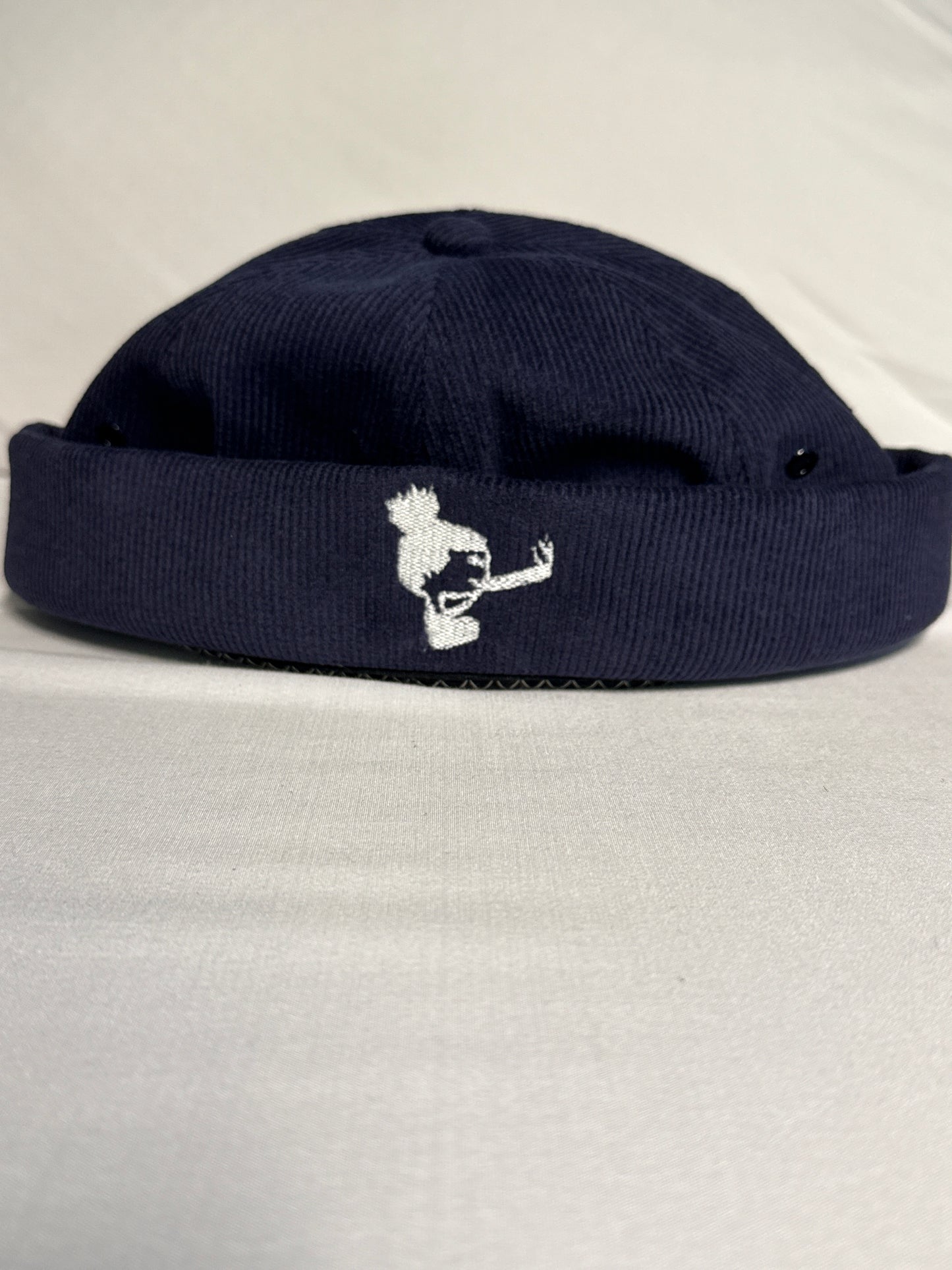 Navy Corduroy Brimless Hat