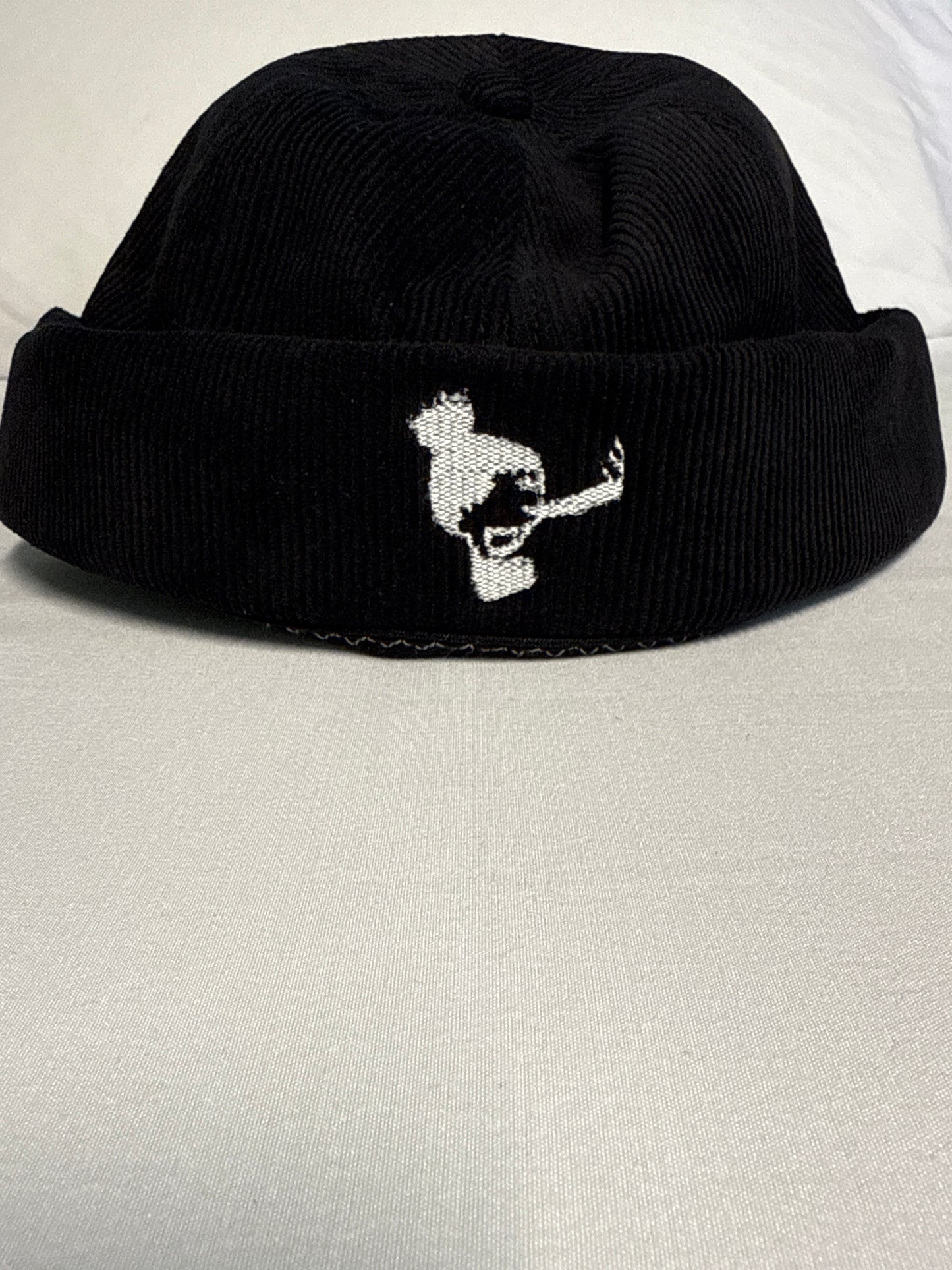 Black Corduroy Brimless Hat