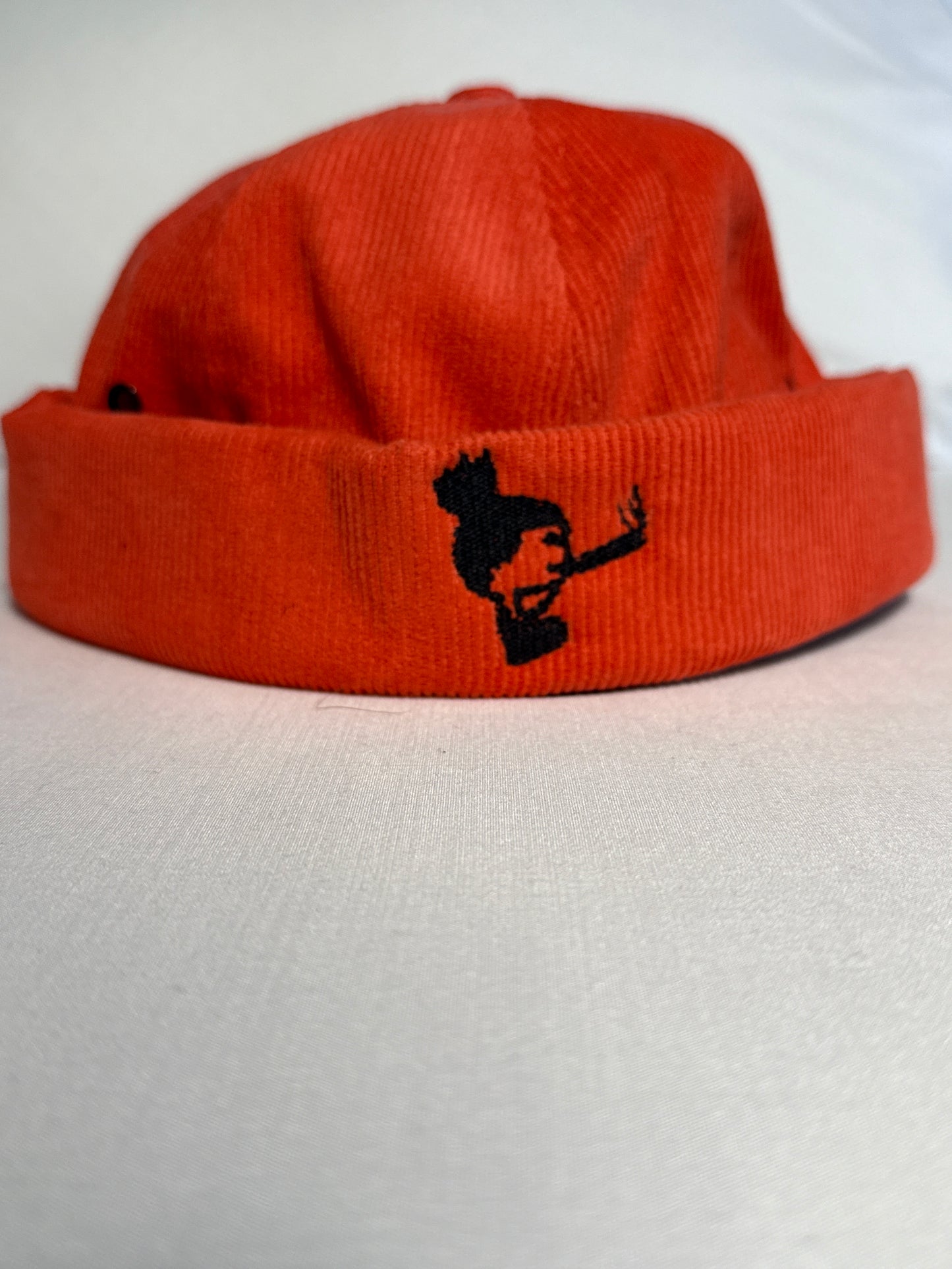 Orange Corduroy Brimless Hat