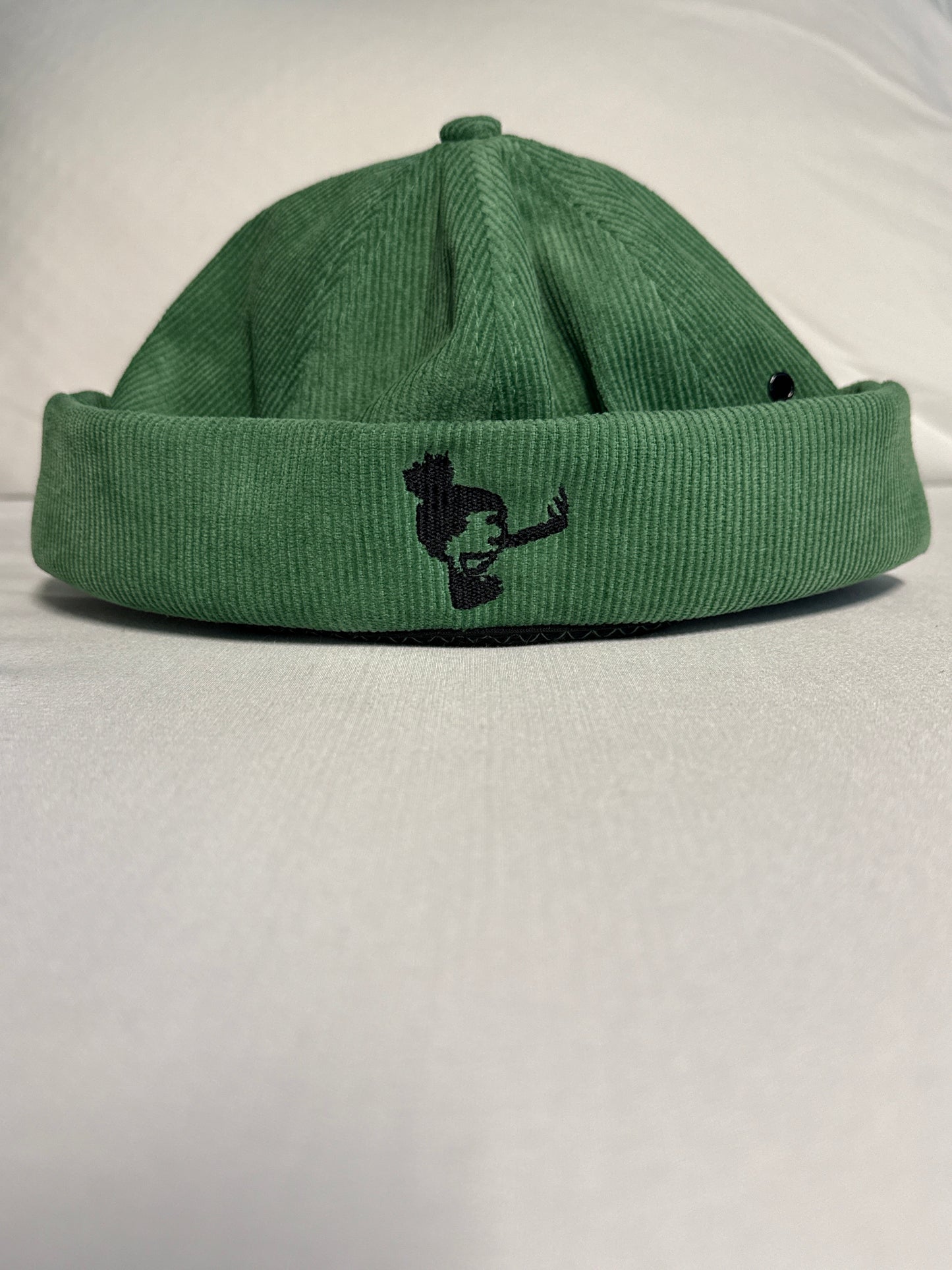 Green Corduroy Brimless Hat